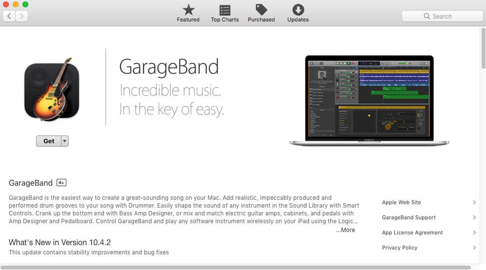 GarageBand application 