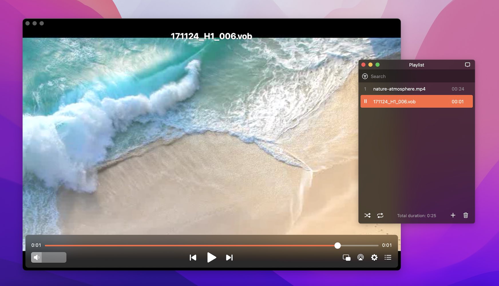 Try the best VOB player for Mac - Elmedia Player.