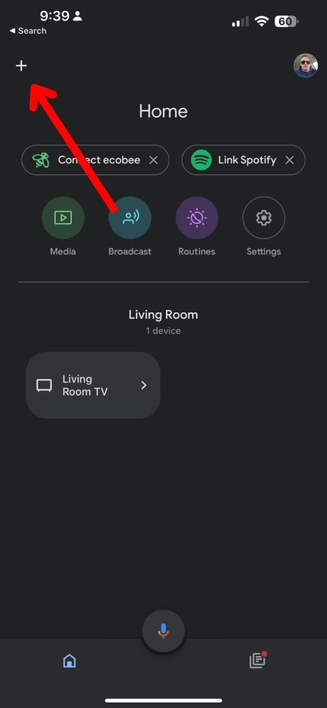 Screenshot of Google Home