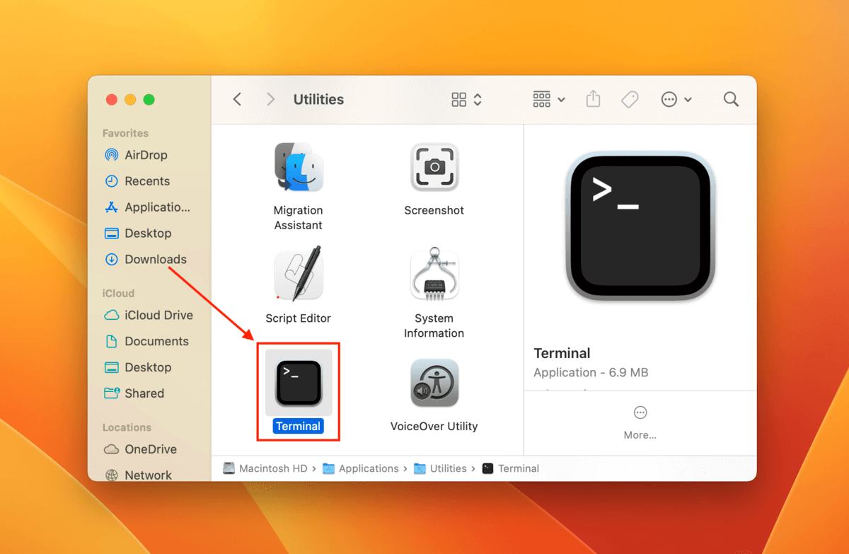 Terminal app icon in Finder