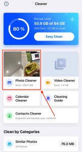 Photo Cleaner folder in Cleaner App Menu