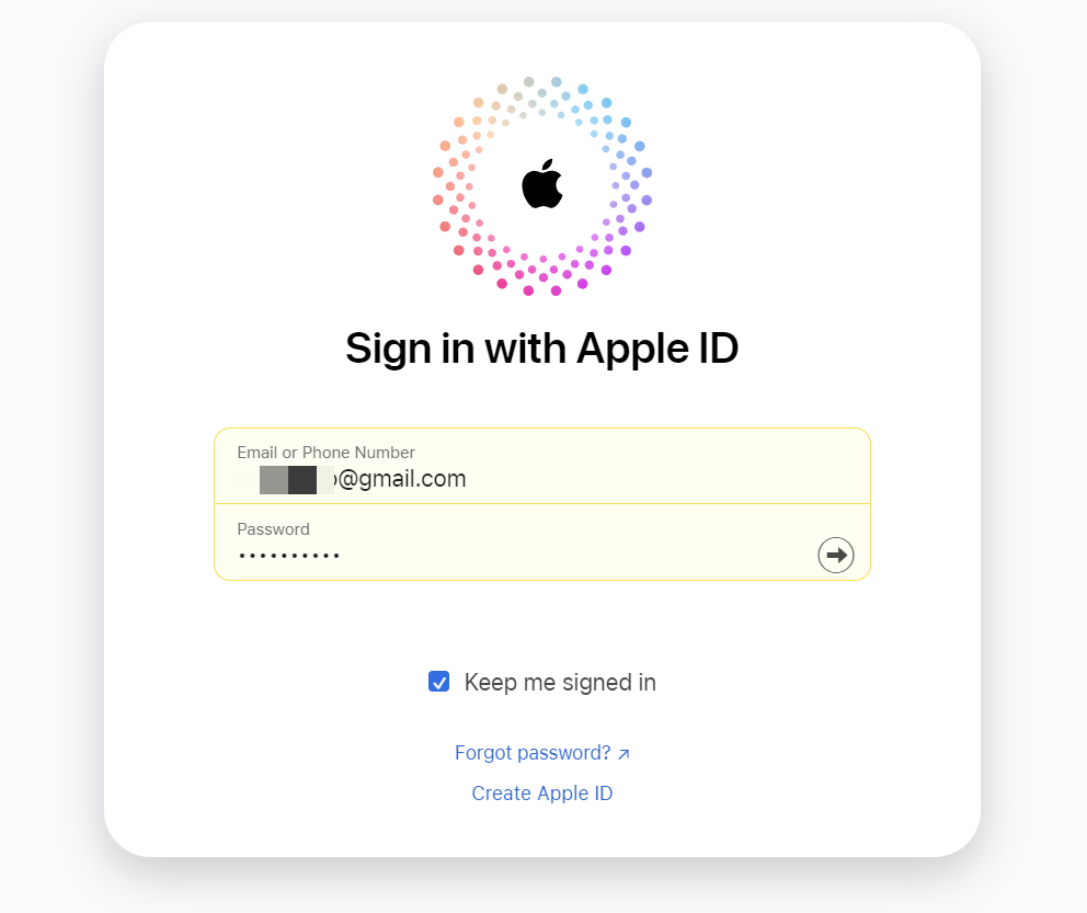 icloud sign in