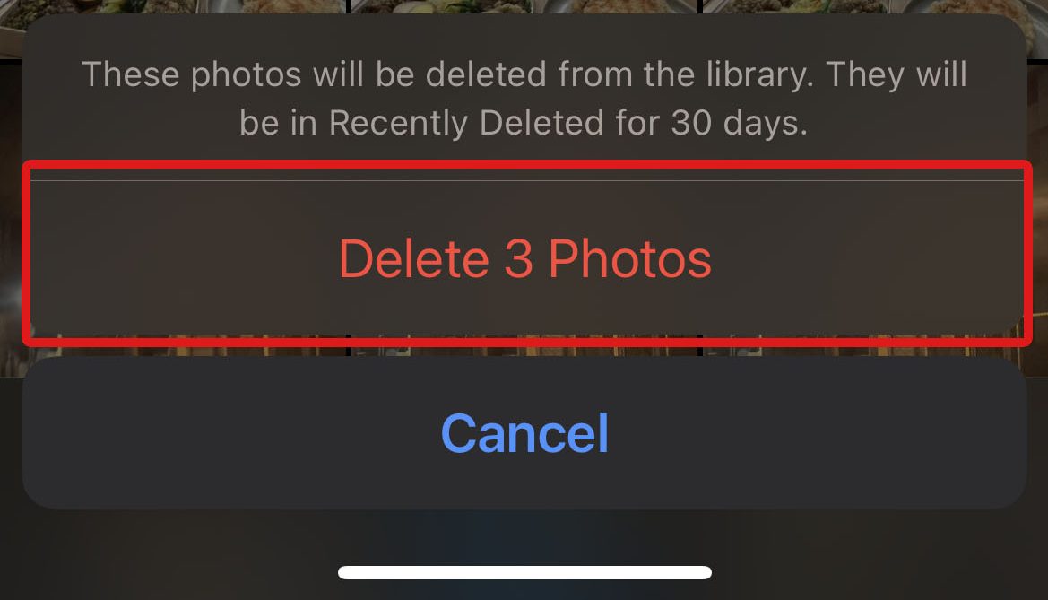 confirm photo deletion