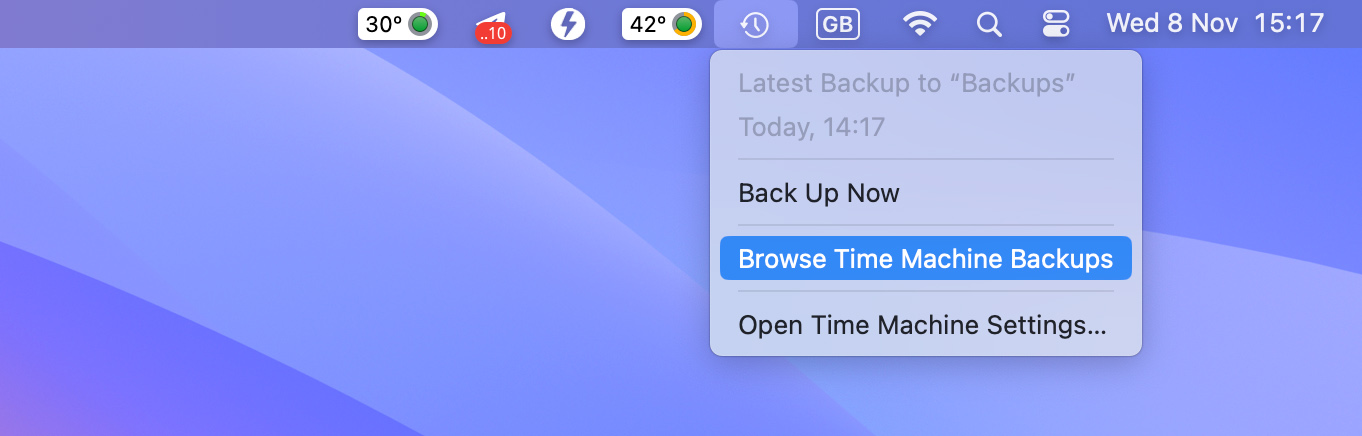 browse time machine backups