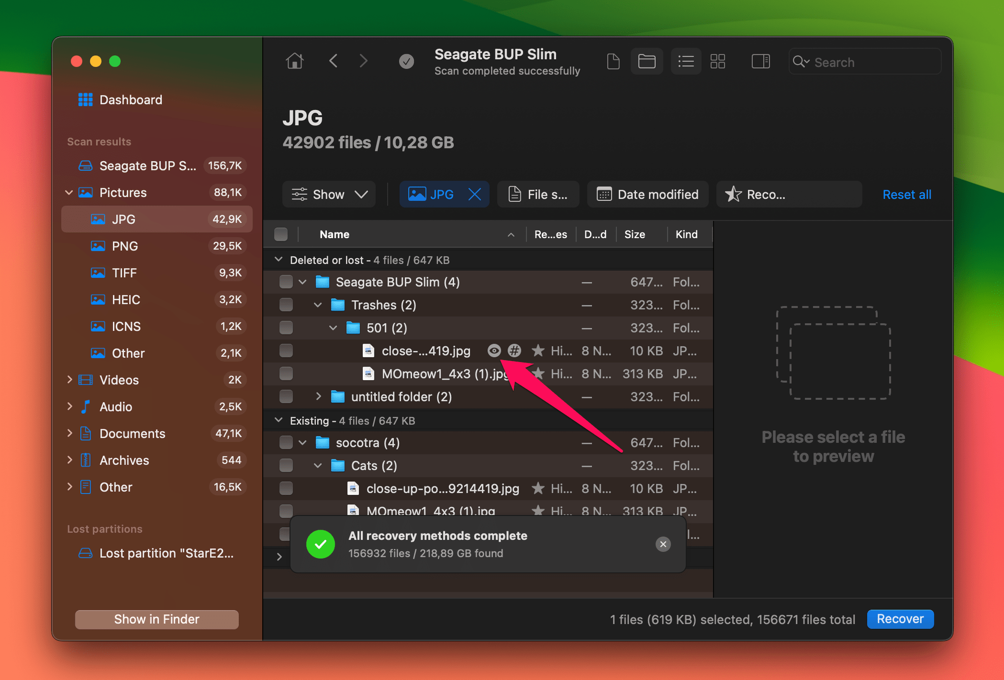 disk drill - preview recoverable files