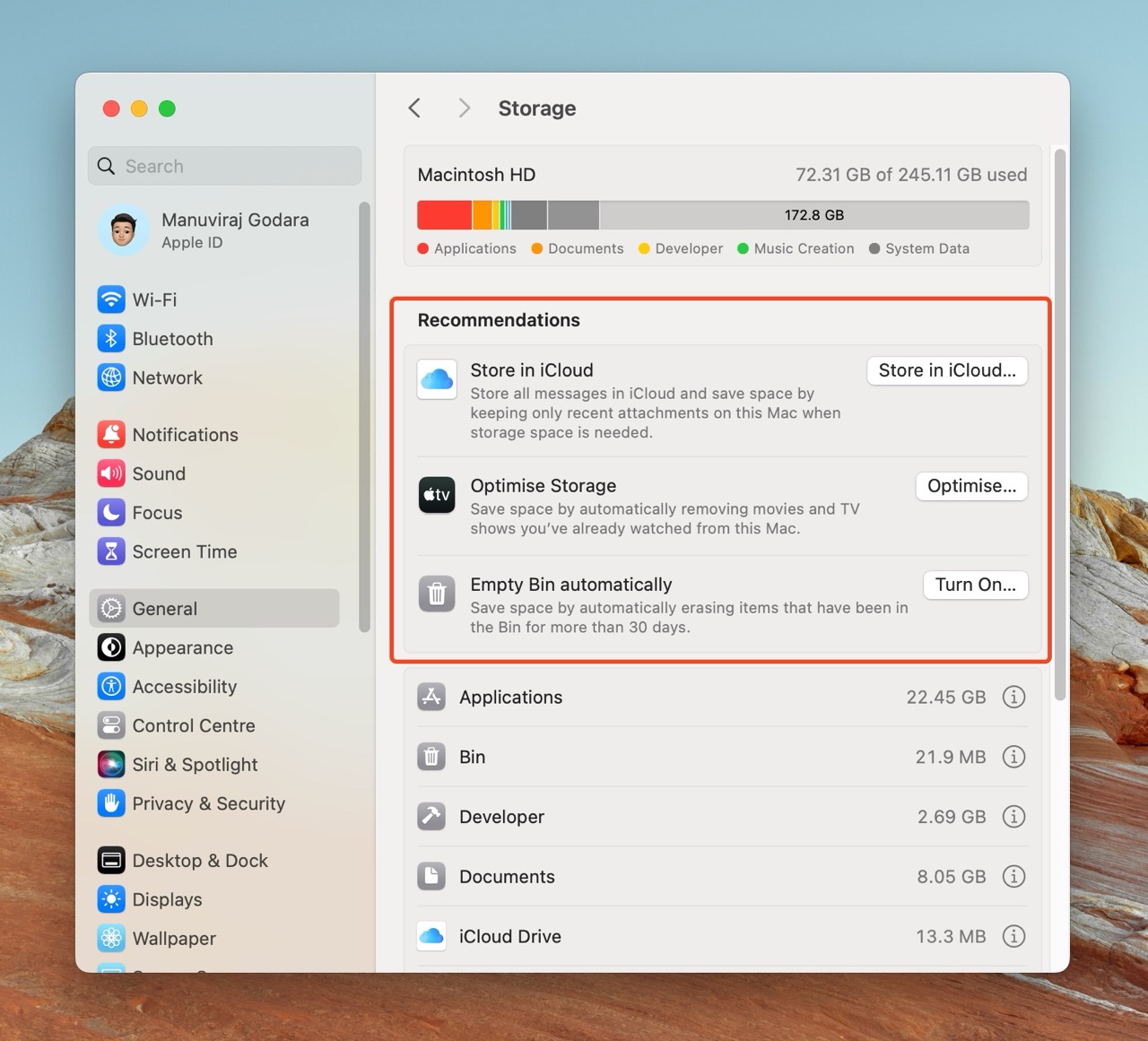 macOS Storage Recommendations.